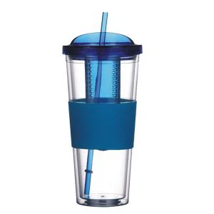 600 ml/20 untsi kuumalt müüdav topeltseinaga Fruit Infuser plastist trummel